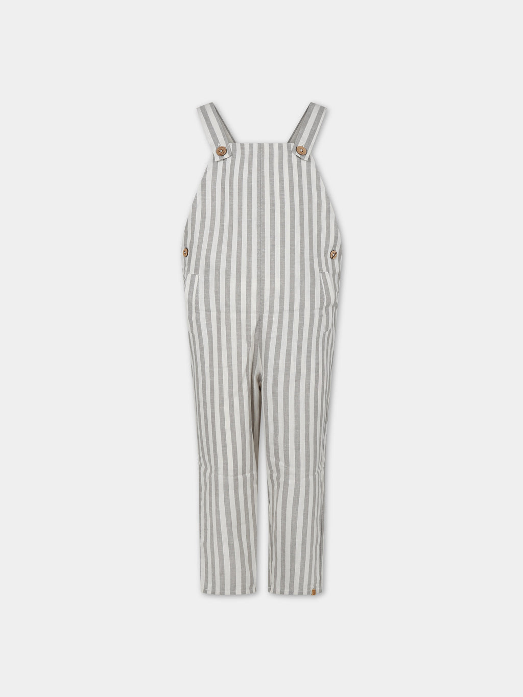 Ivory dungarees for kids with logo